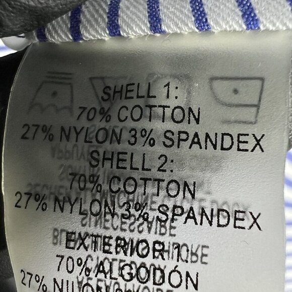 Calvin Klein Womens XL Purple Gingham Striped Patchwork Button Up Shirt Office - Picture 14 of 16